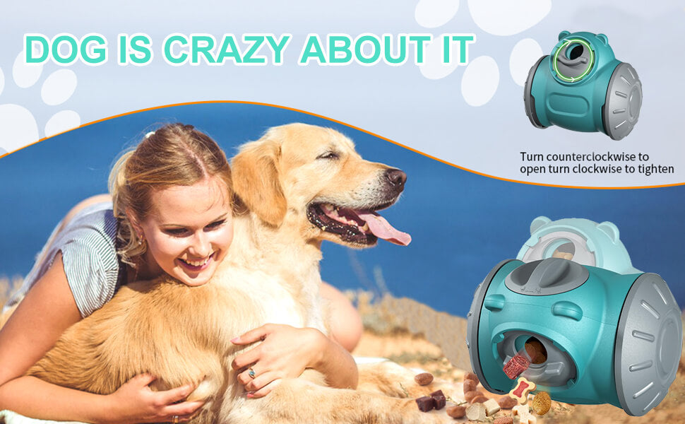 Dog Interactive Toys Adjustable Food Dispensing Puzzle Feeder For Pets
