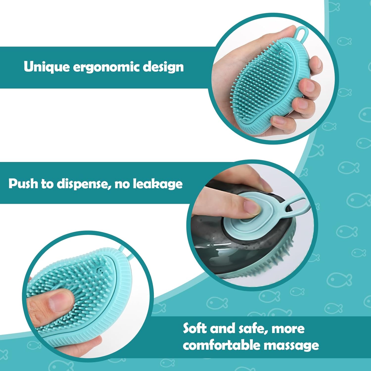 Cat Bath Brush Cat Hair Brush,Dog Bath Brush Comb Silicone Brush Cat Massage Brush