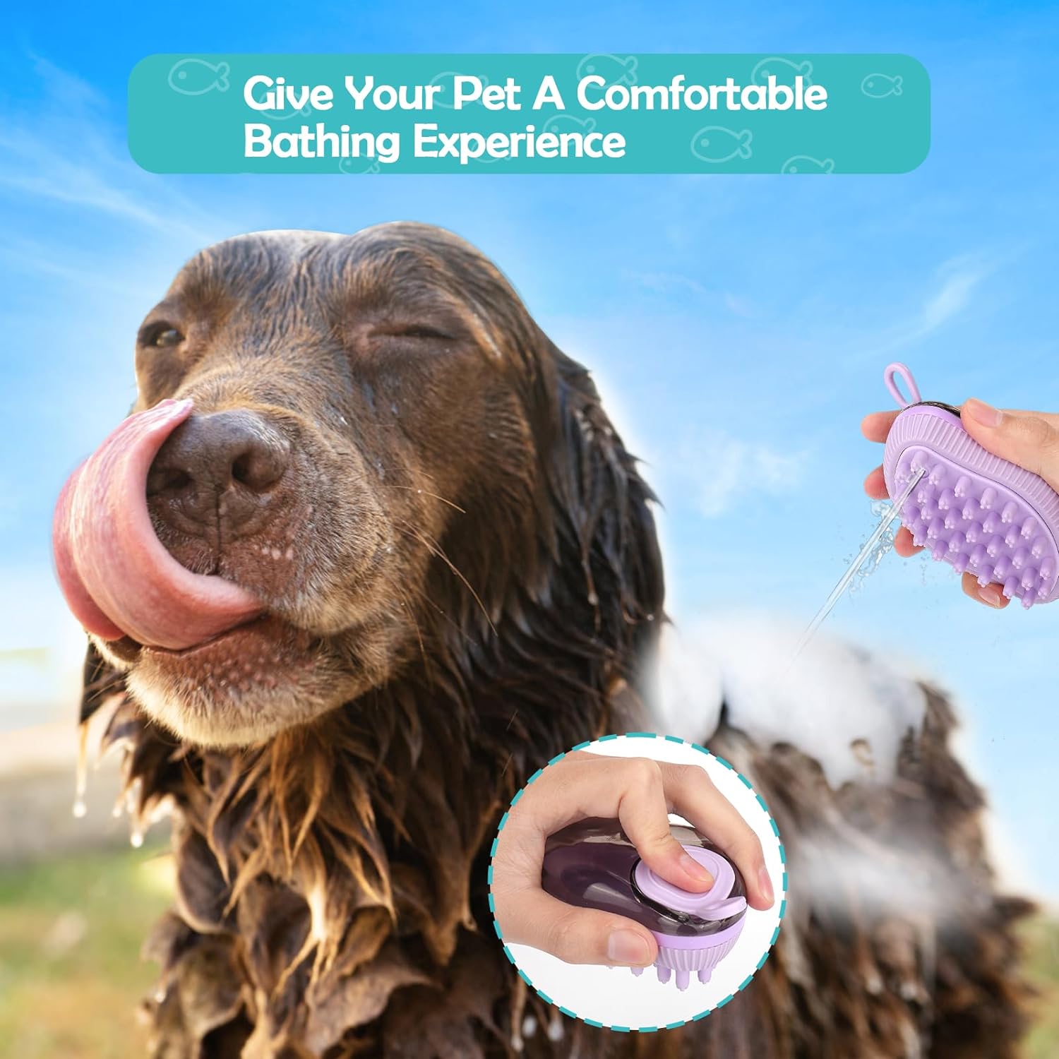 Cat Bath Brush Cat Hair Brush,Dog Bath Brush Comb Silicone Brush Cat Massage Brush