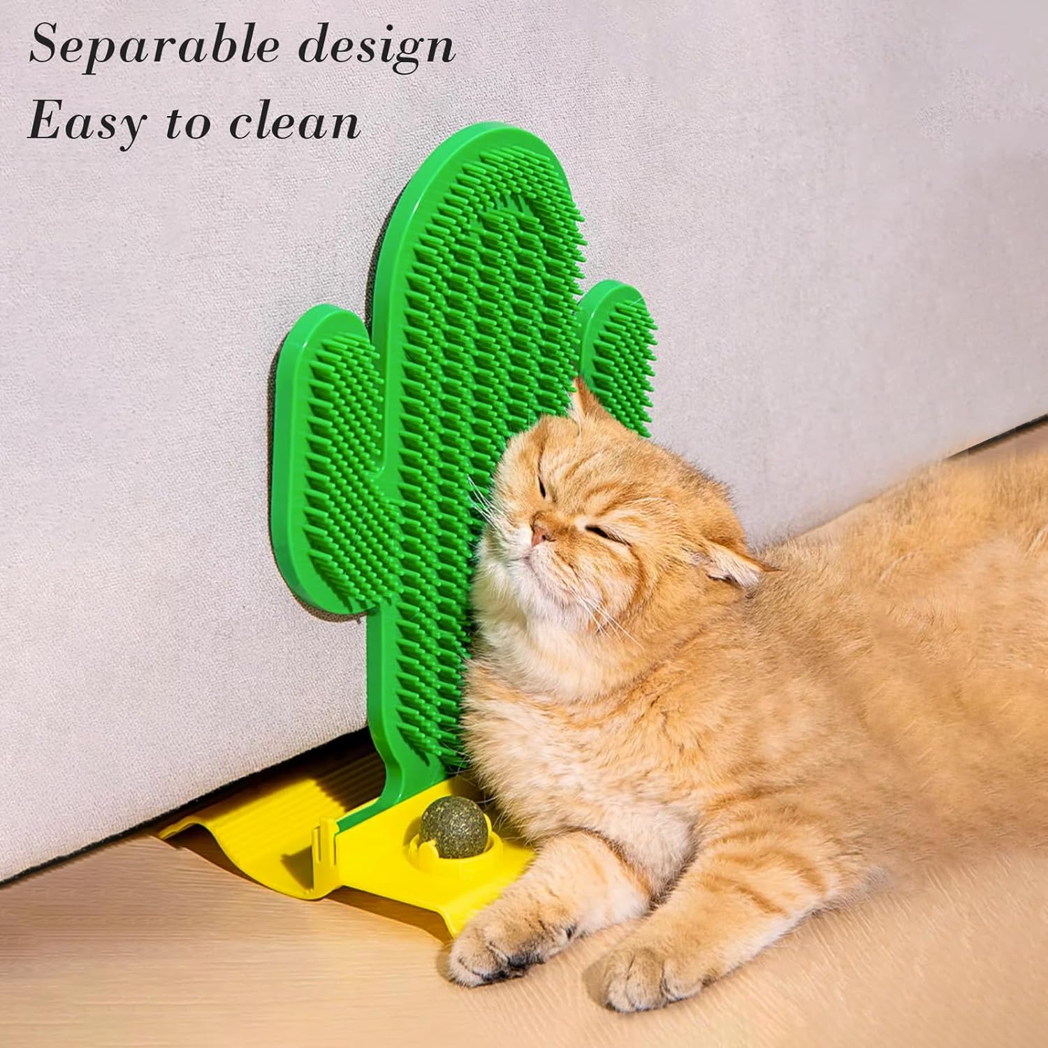 Cat Hair Grooming Brush Interactive Cat Toys Cactus Cat Self Groomer Cat Catnip Balls Toys