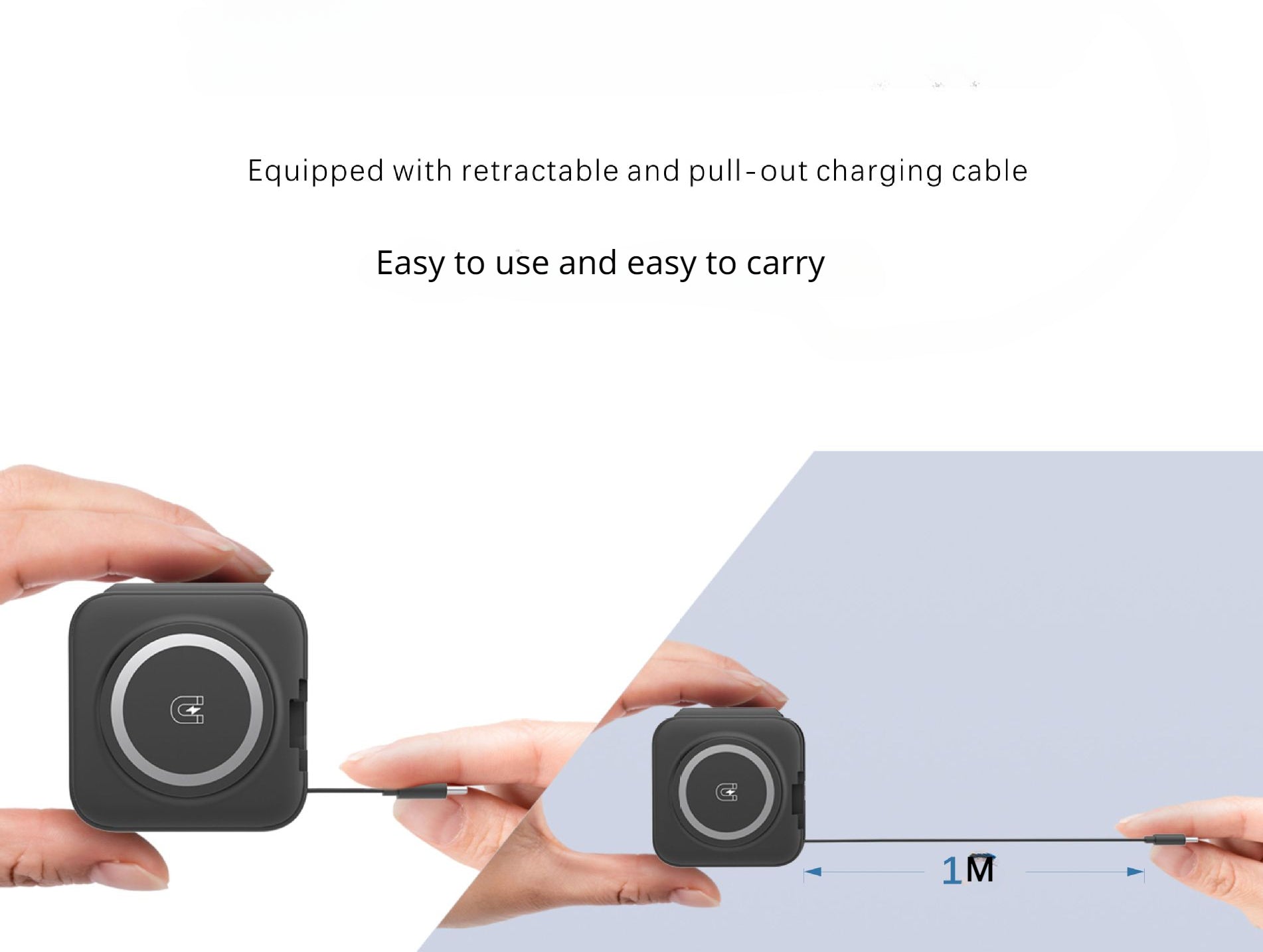 Caricabatterie wireless 3 in 1 Caricatore pieghevole Magsafe con cavo retrattile