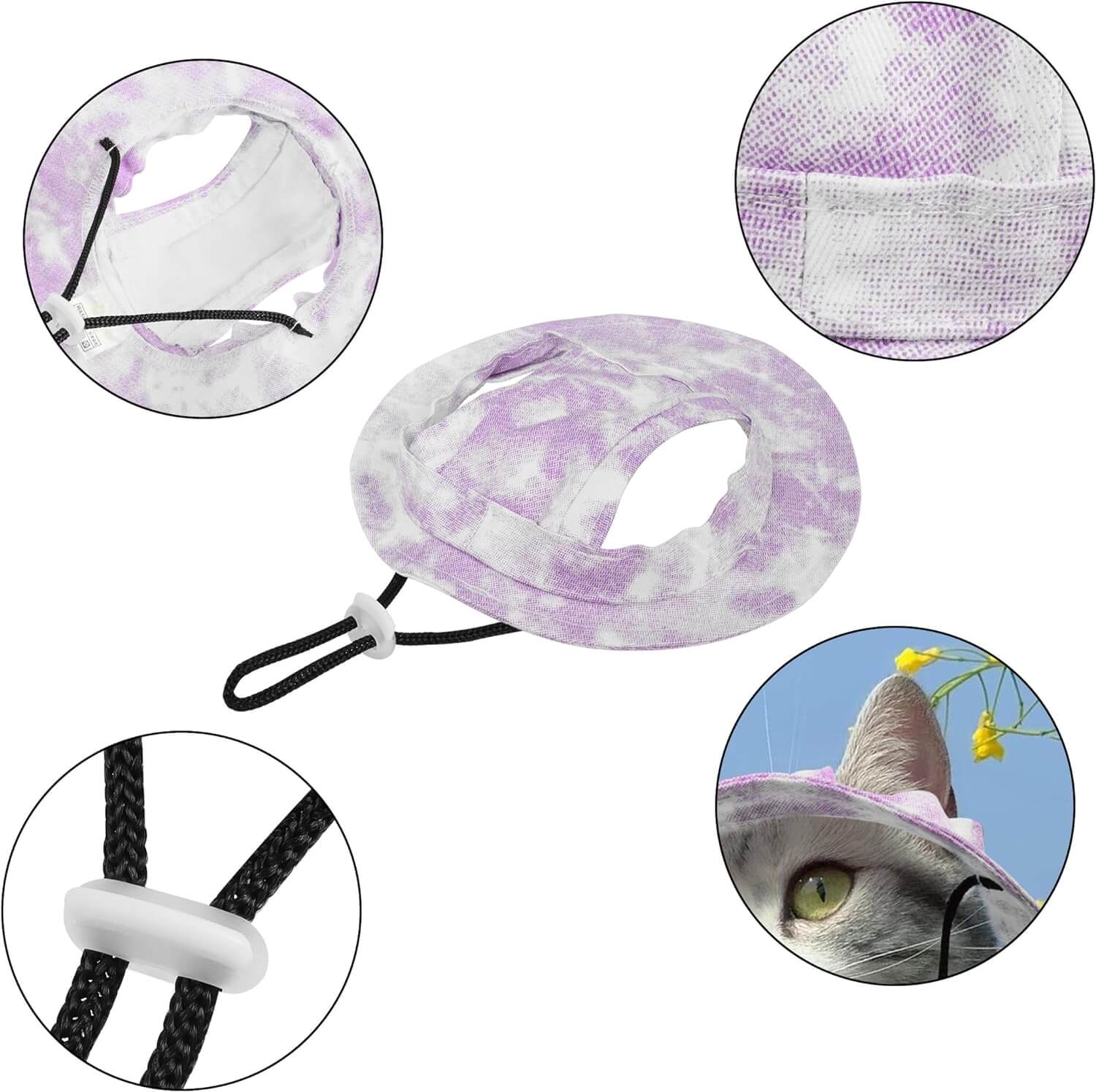 Pet Hat with Ear Holes Sunscreen Baseball Cap for Medium Small Dogs & Cats