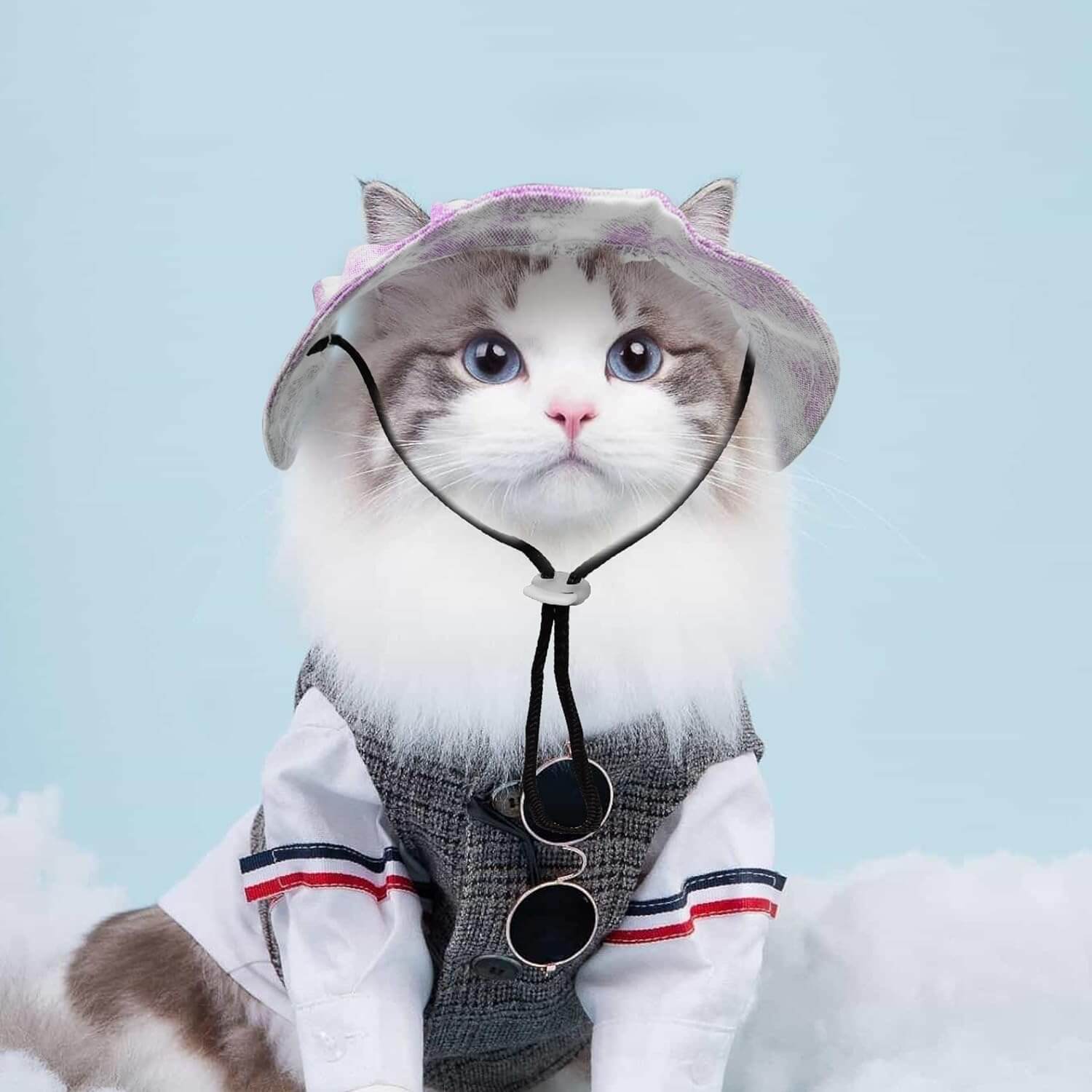 Pet Hat with Ear Holes Sunscreen Baseball Cap for Medium Small Dogs & Cats