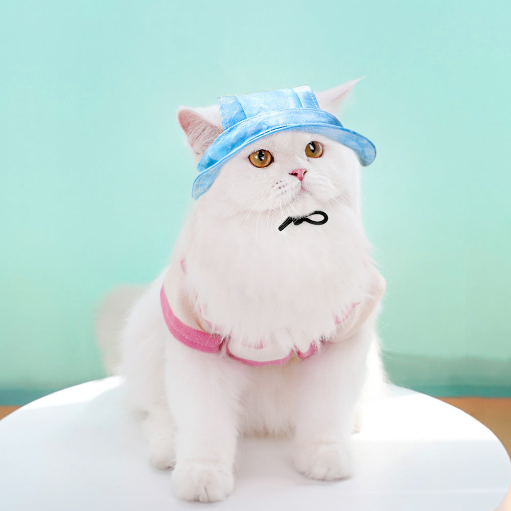 Pet Hat with Ear Holes Sunscreen Baseball Cap for Medium Small Dogs & Cats