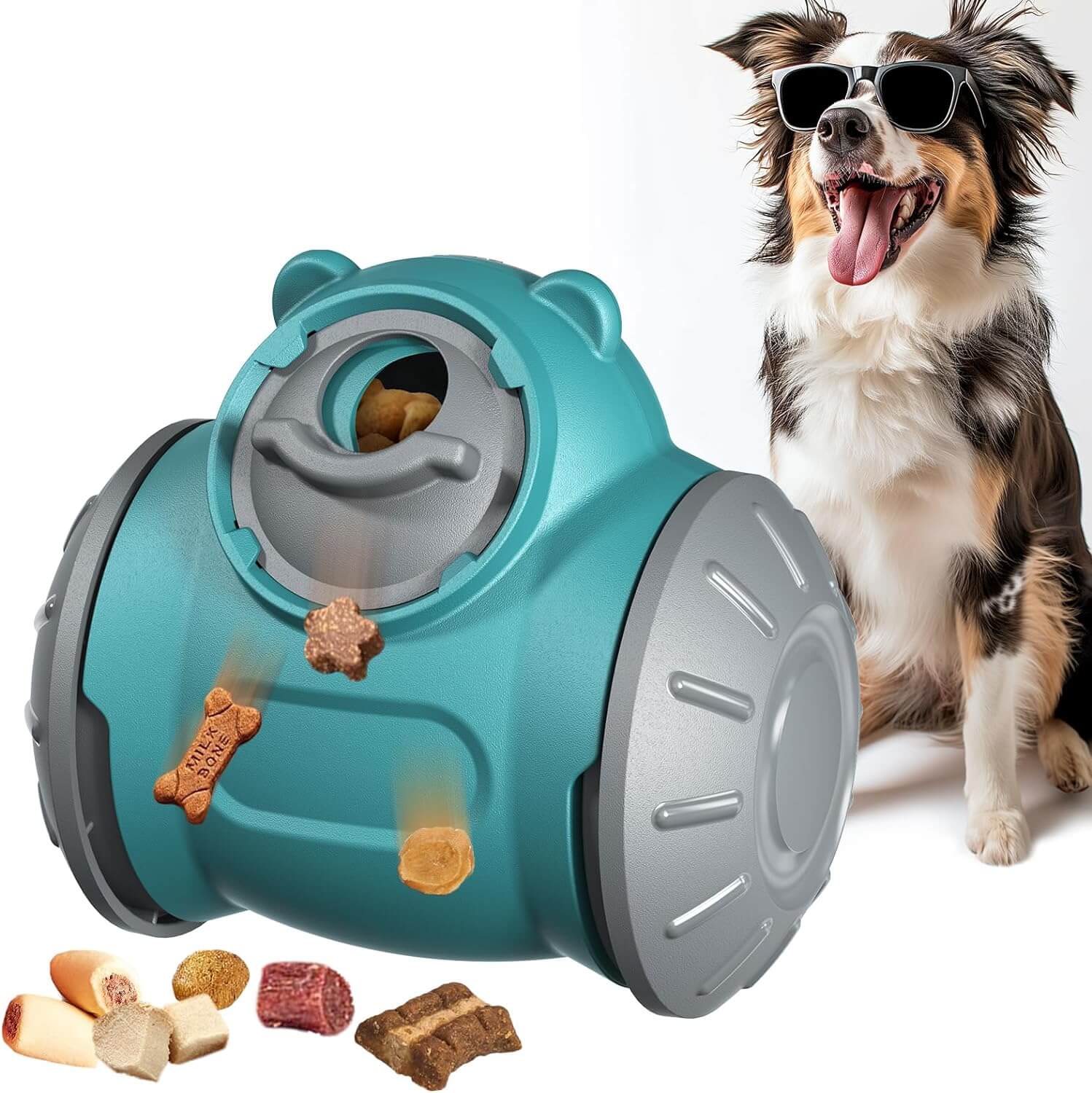 Dog Interactive Toys Adjustable Food Dispensing Puzzle Feeder For Pets