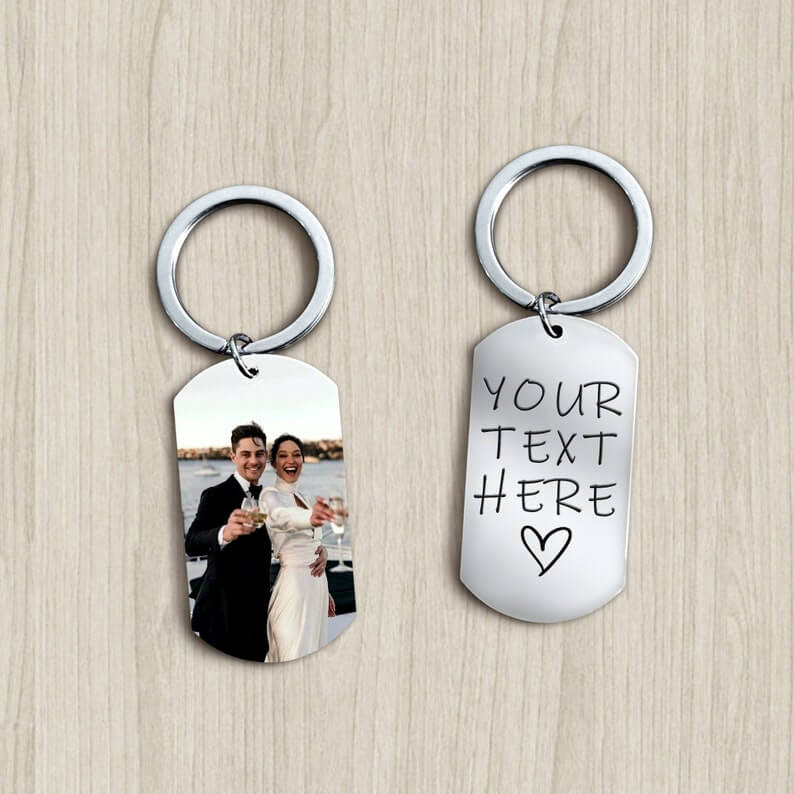 Custom Personalized Keychain with Pet Family Photo