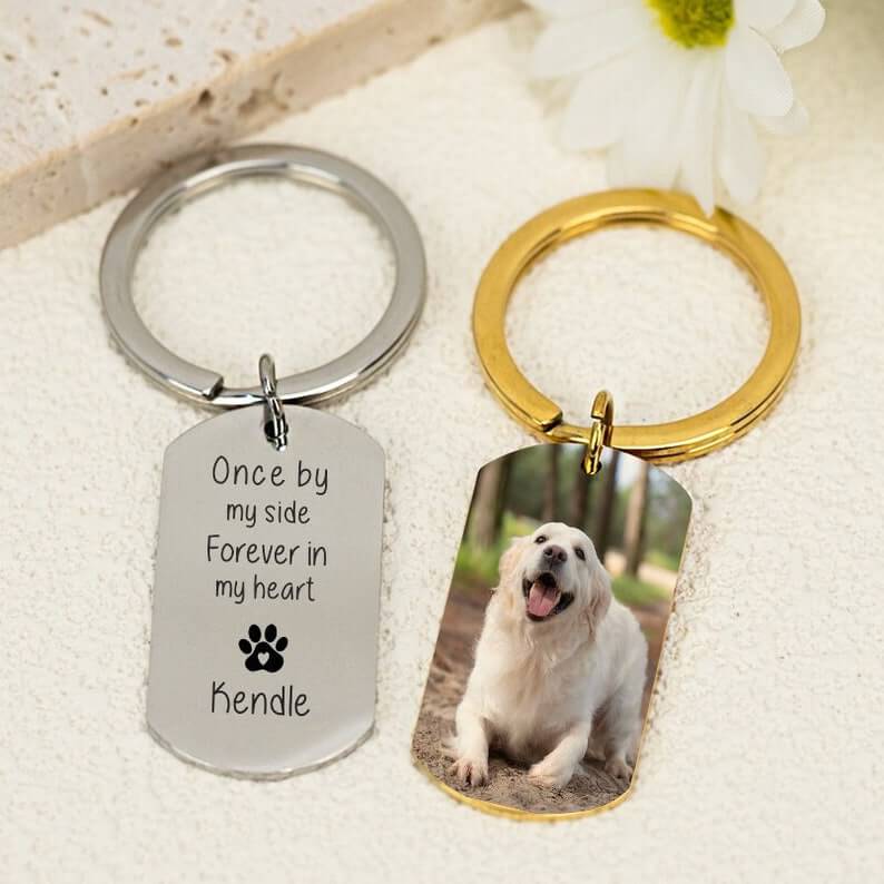 Custom Personalized Keychain with Pet Family Photo