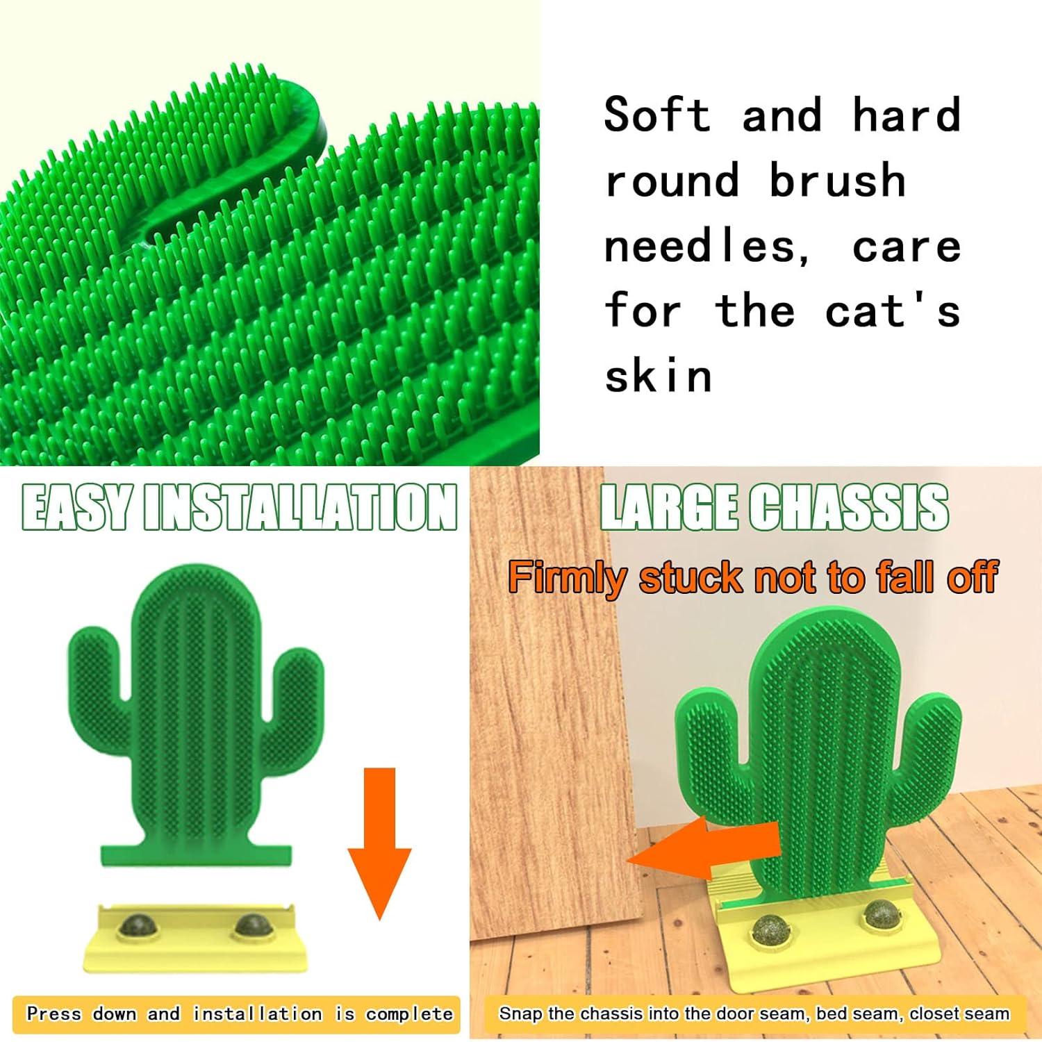 Cat Hair Grooming Brush Interactive Cat Toys Cactus Cat Self Groomer Cat Catnip Balls Toys