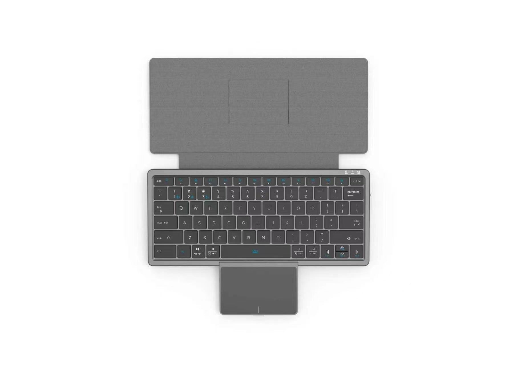Rechargeable Portable Keyboard Bluetooth Keyboard 3 Channels with Hidden Touchpad