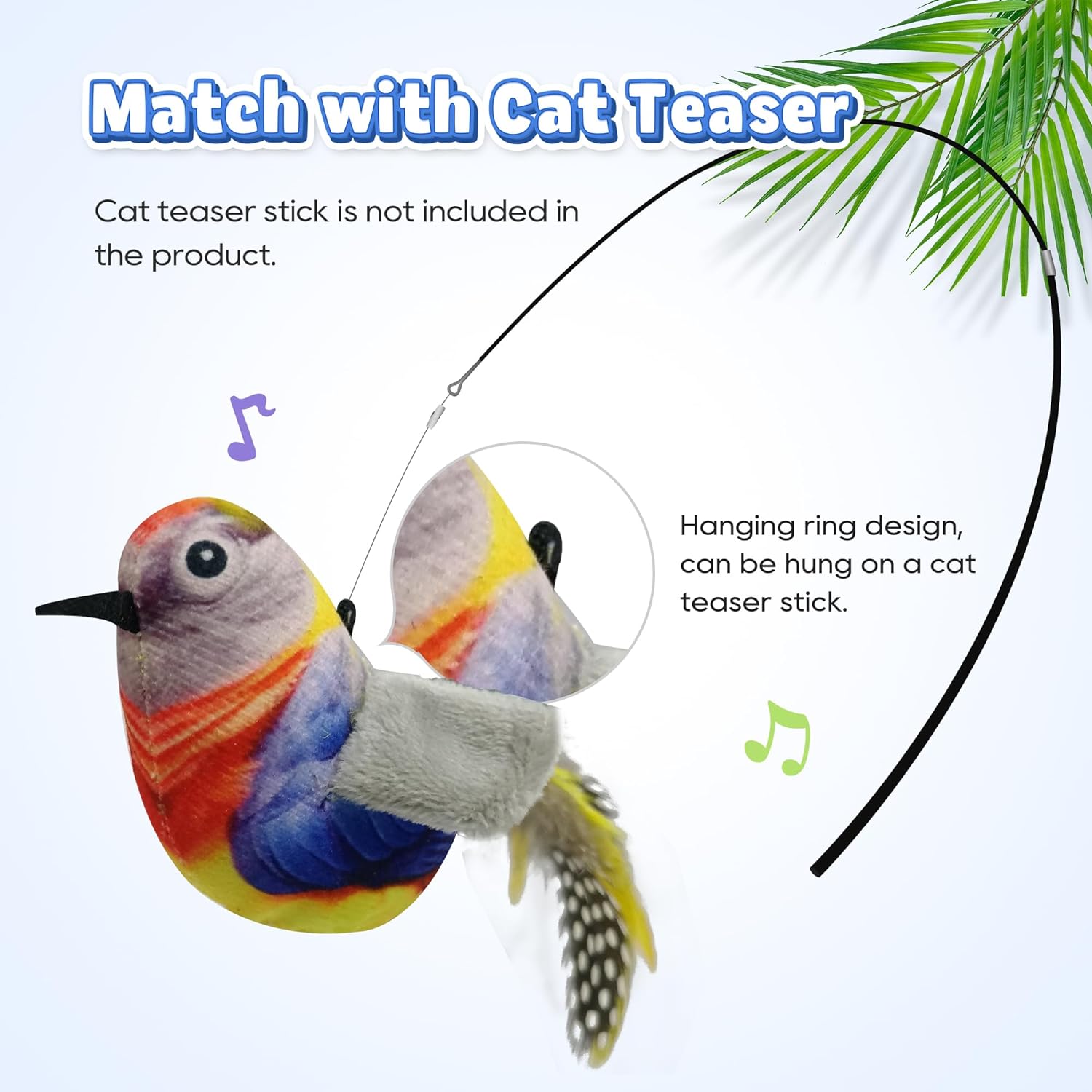 Cat Toys Hanging Bird Teaser Toy, Interactive Catnip Toys for Indoor Cats Kitten