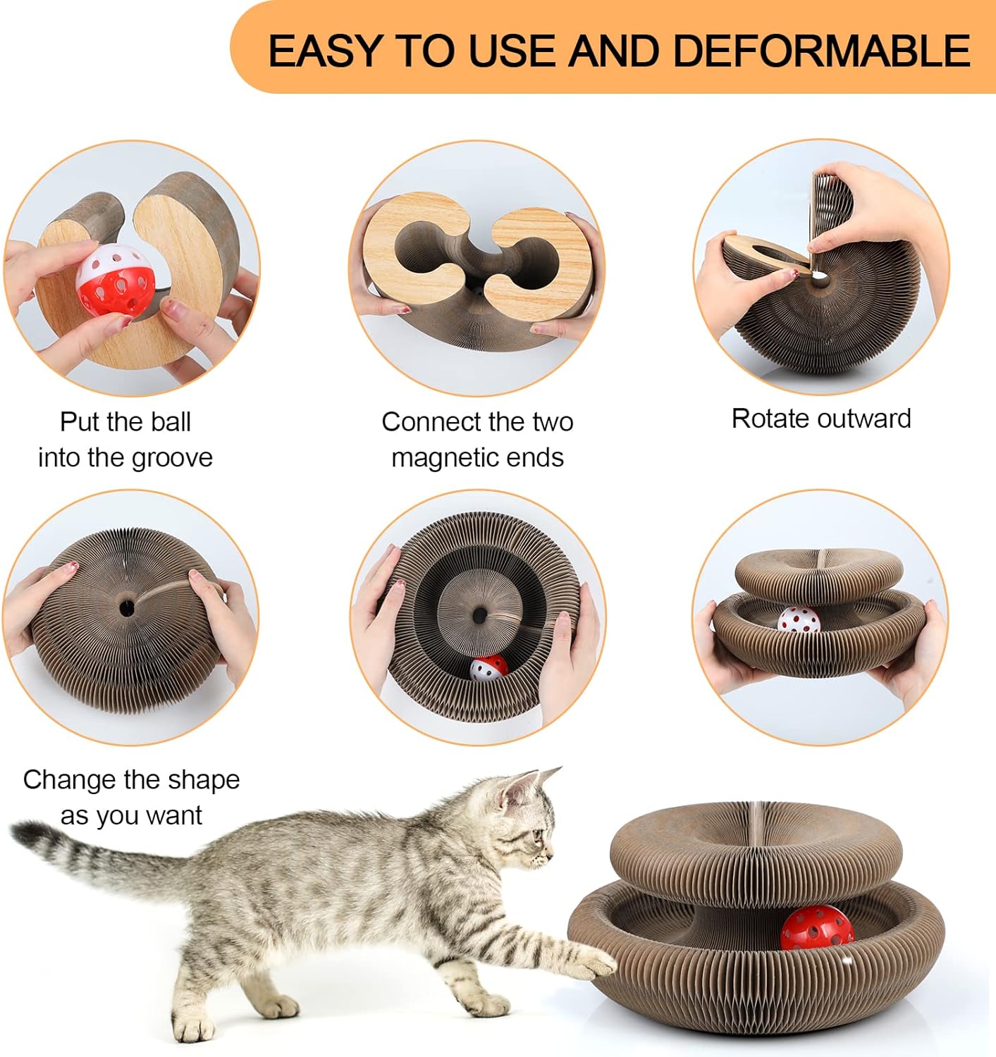 Magic Organ Cat Scratcher Board Cat Interactive Ball Kitten Toys