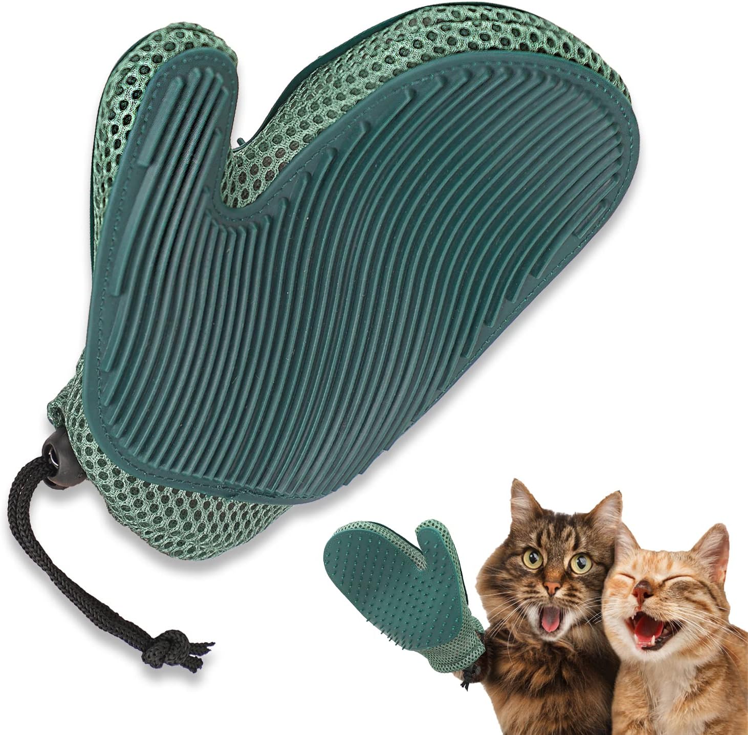 2 in 1 Cat Fur Glove & Pet Hair Remover Glove, Dog Grooming Glove Brush for Shedding