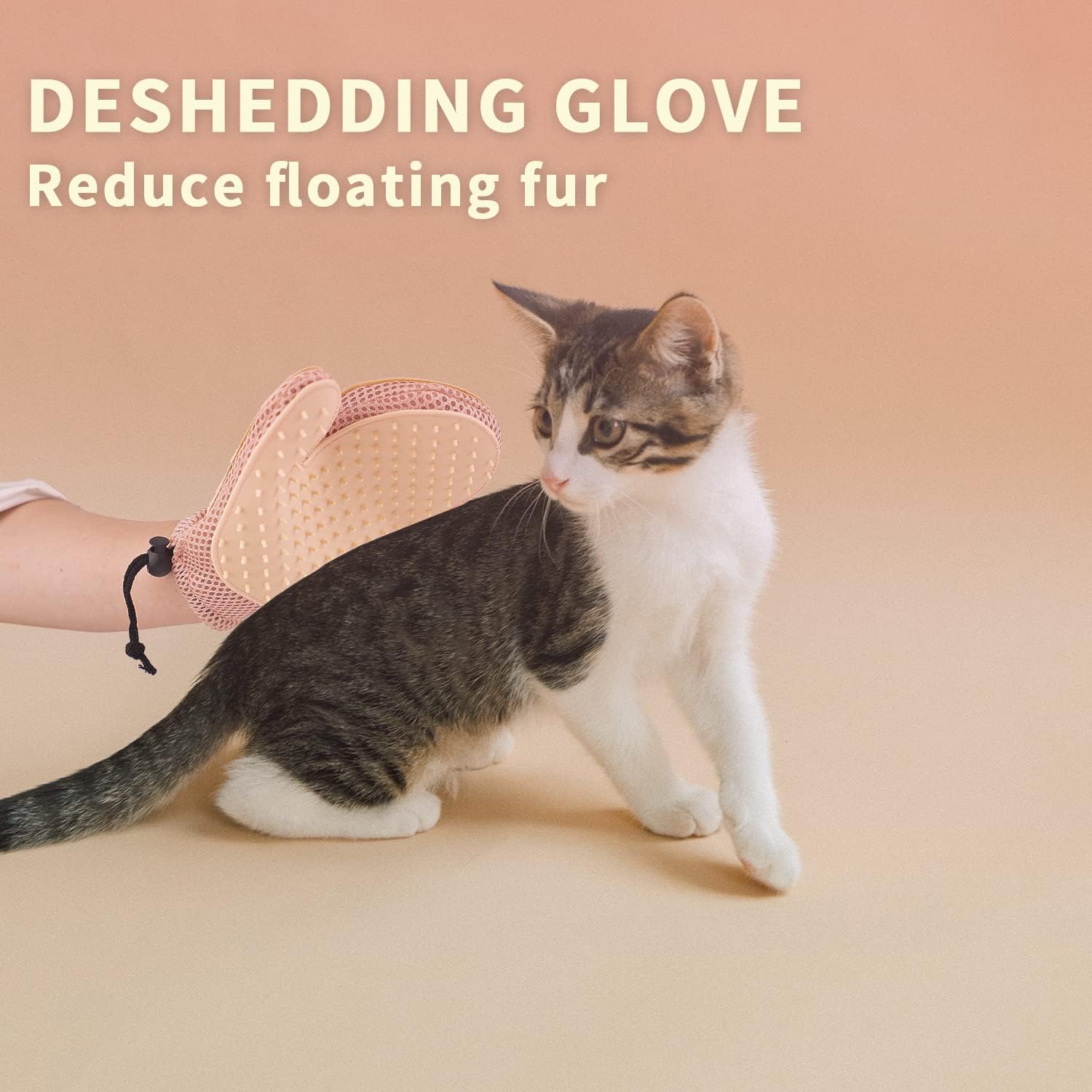 2 in 1 Cat Fur Glove & Pet Hair Remover Glove, Dog Grooming Glove Brush for Shedding