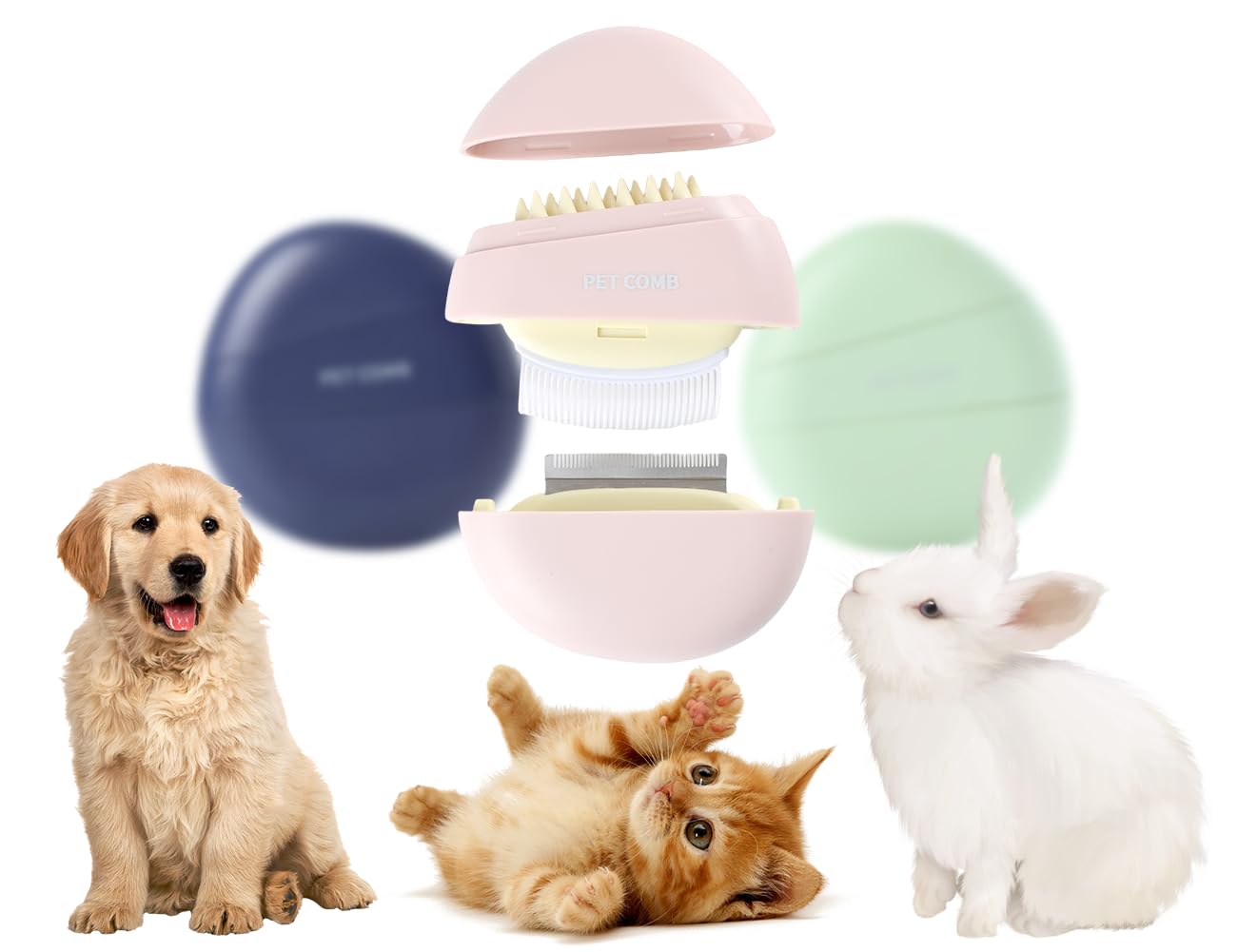 3 In 1 Cat Combs for Indoor Cats Short Hair-pet Hair Removal Massaging Comb