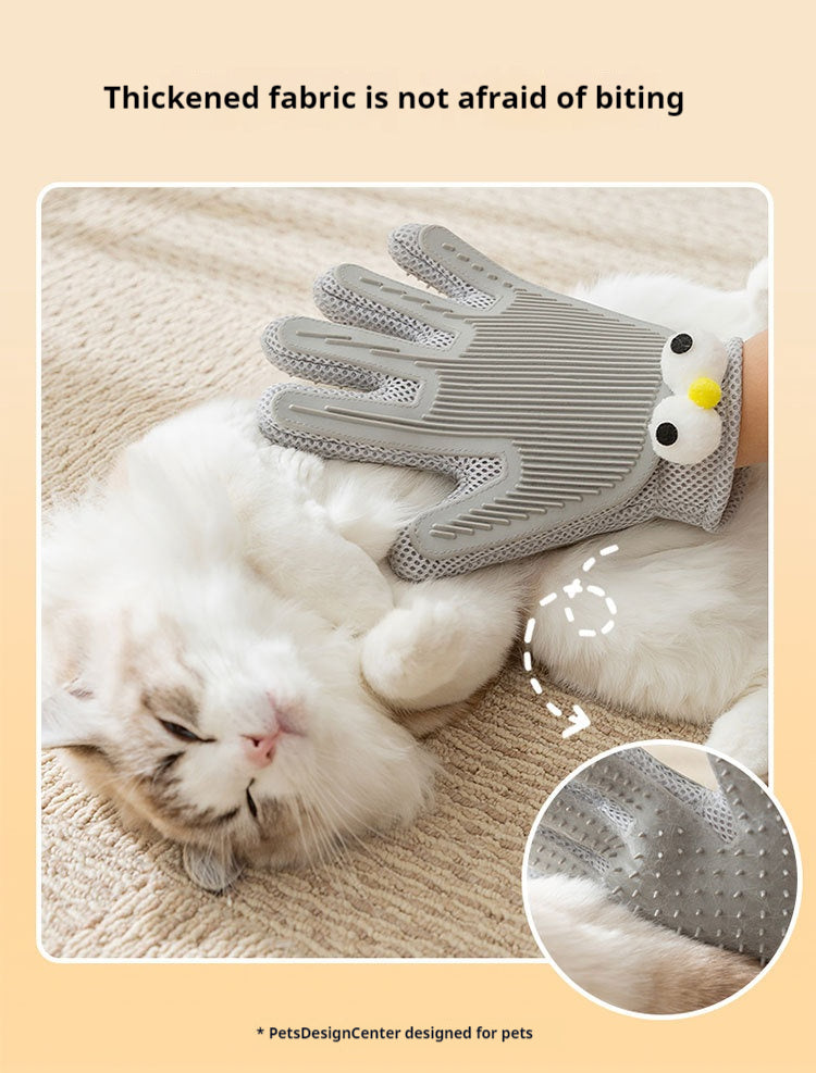 2 in 1 Pet Grooming Gloves for Dogs & Cats, Pet Fur Remover Glove, Grooming Brush for Shedding, Massage