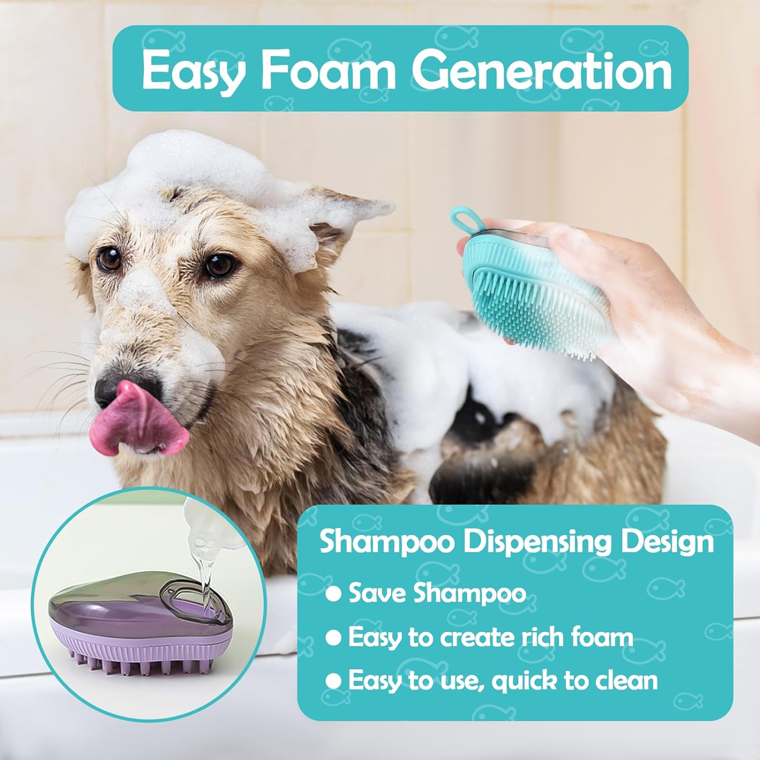 Cat Bath Brush Cat Hair Brush,Dog Bath Brush Comb Silicone Brush Cat Massage Brush