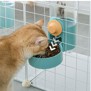 Pet Hanging Automatic Feeders Drinking Bowls Auto Gravity 2 in1 Pet Feeder Water Set