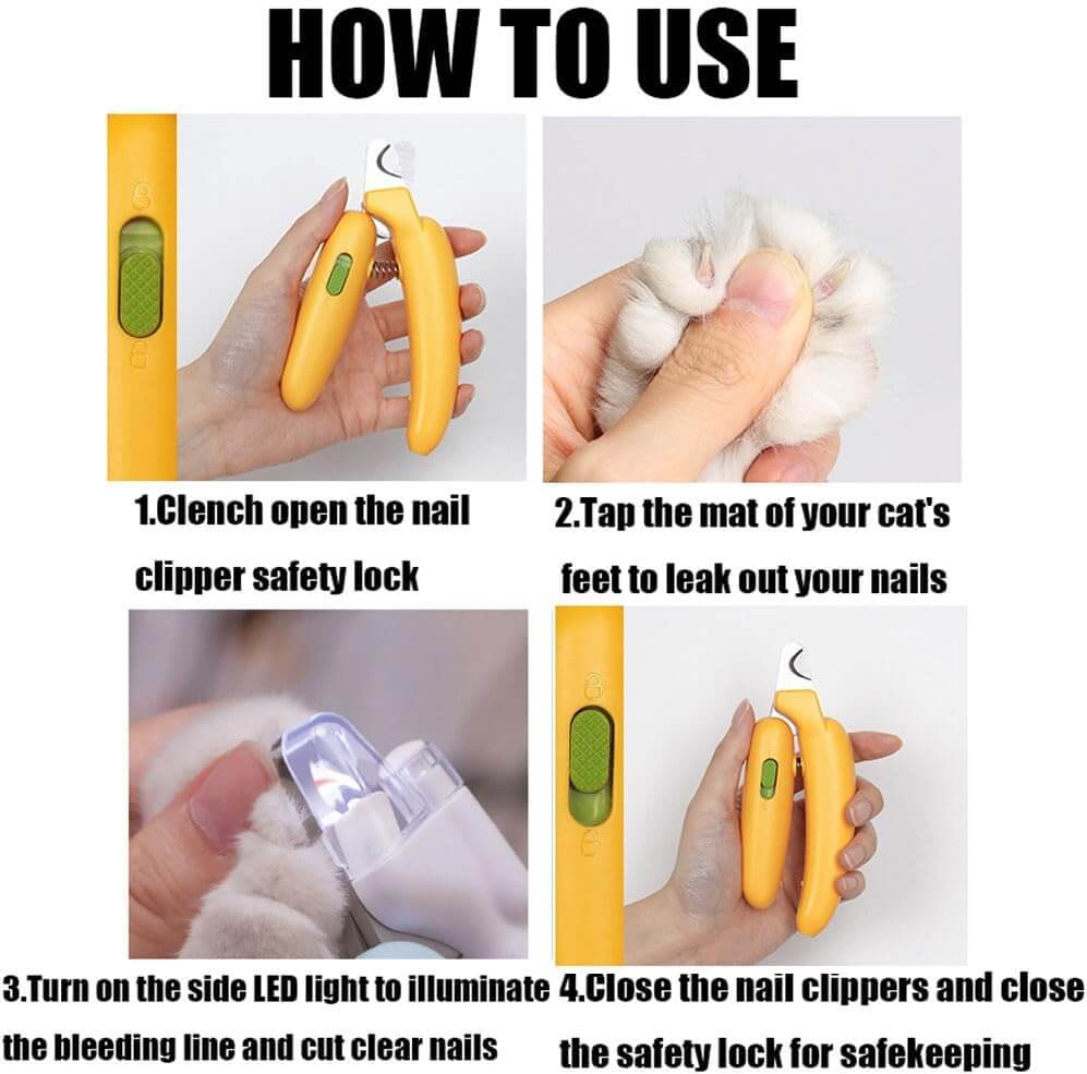 Pet Nail Clippers for Dog&Cat Razor Sharp Blades with Bright Safety Lights