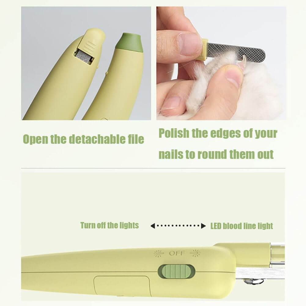 Pet Nail Clippers for Dog&Cat Razor Sharp Blades with Bright Safety Lights