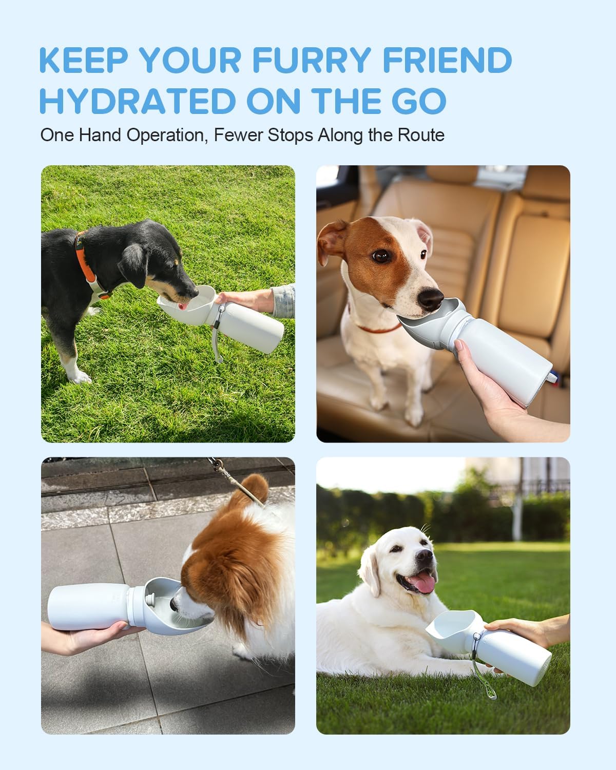 Silicone Dog Water Bottle, Pet Travel Water Bottle Foldable Leak Proof Cup