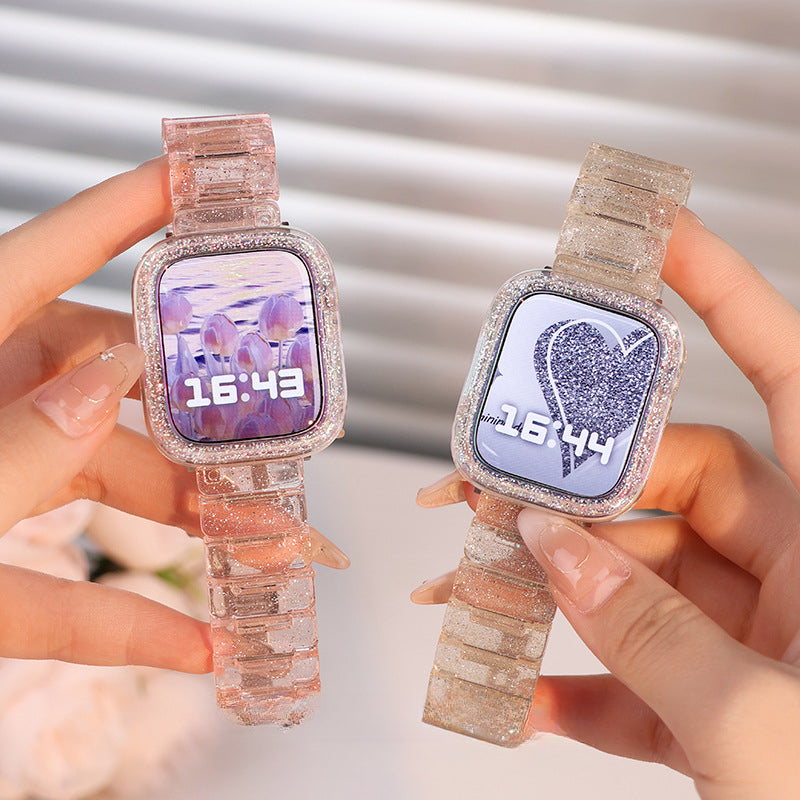 Glitzerarmband mit Schmetterlingsschnalle für die Apple Watch