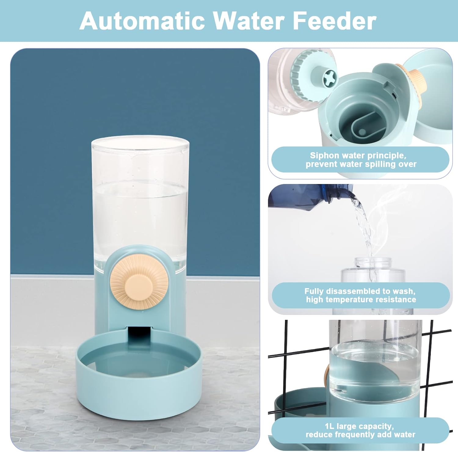 Pet Hanging Automatic Feeders Drinking Bowls Auto Gravity 2 in1 Pet Feeder Water Set