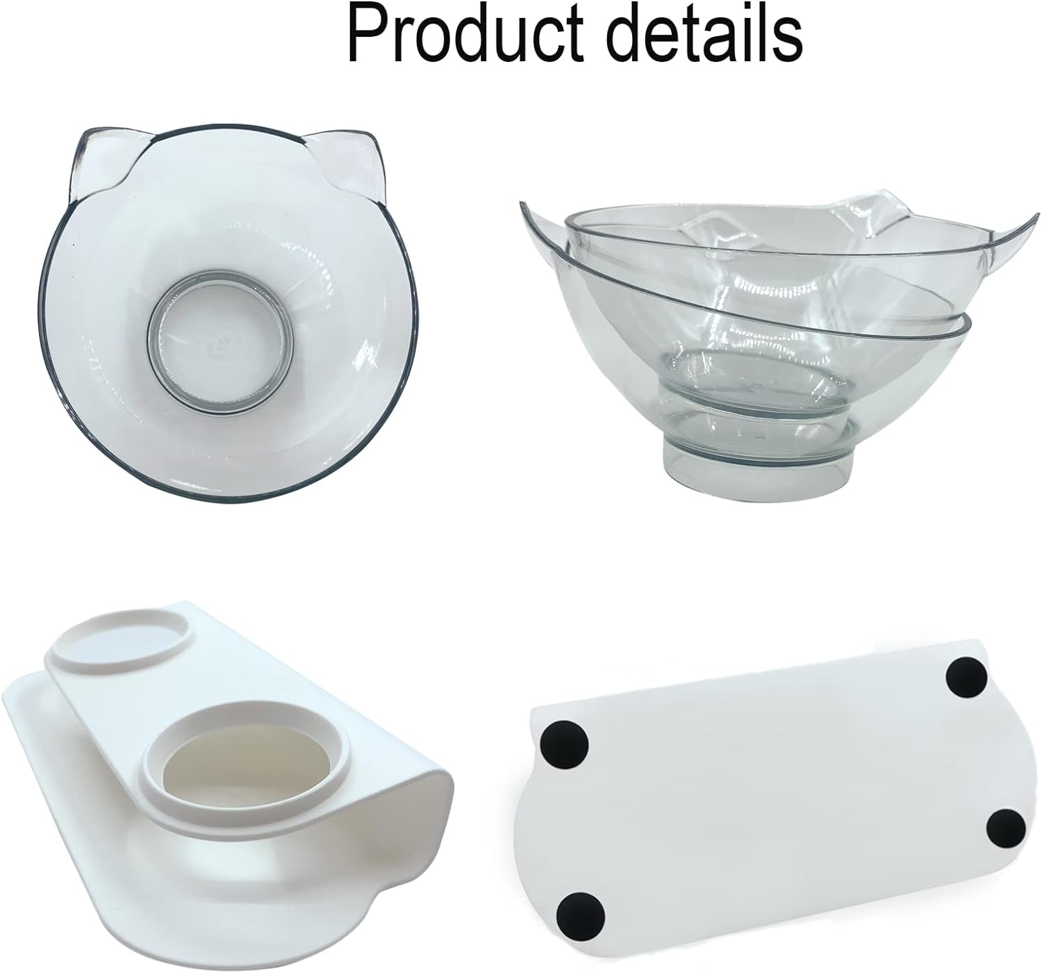 Elevated Raised Cat Bowl with Stand, 15° Tilted Double Cat Feeding Bowl for Kittens