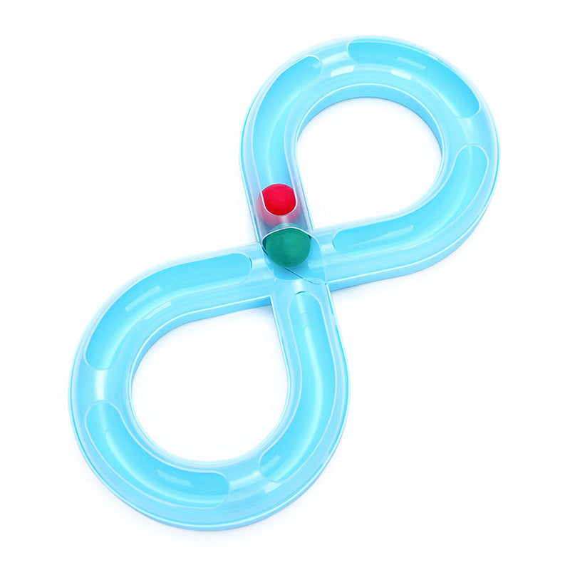 Cat Interactive Tray Toys For Kitten Turntable Figure 8 Shaped Cat Track Ball Toy