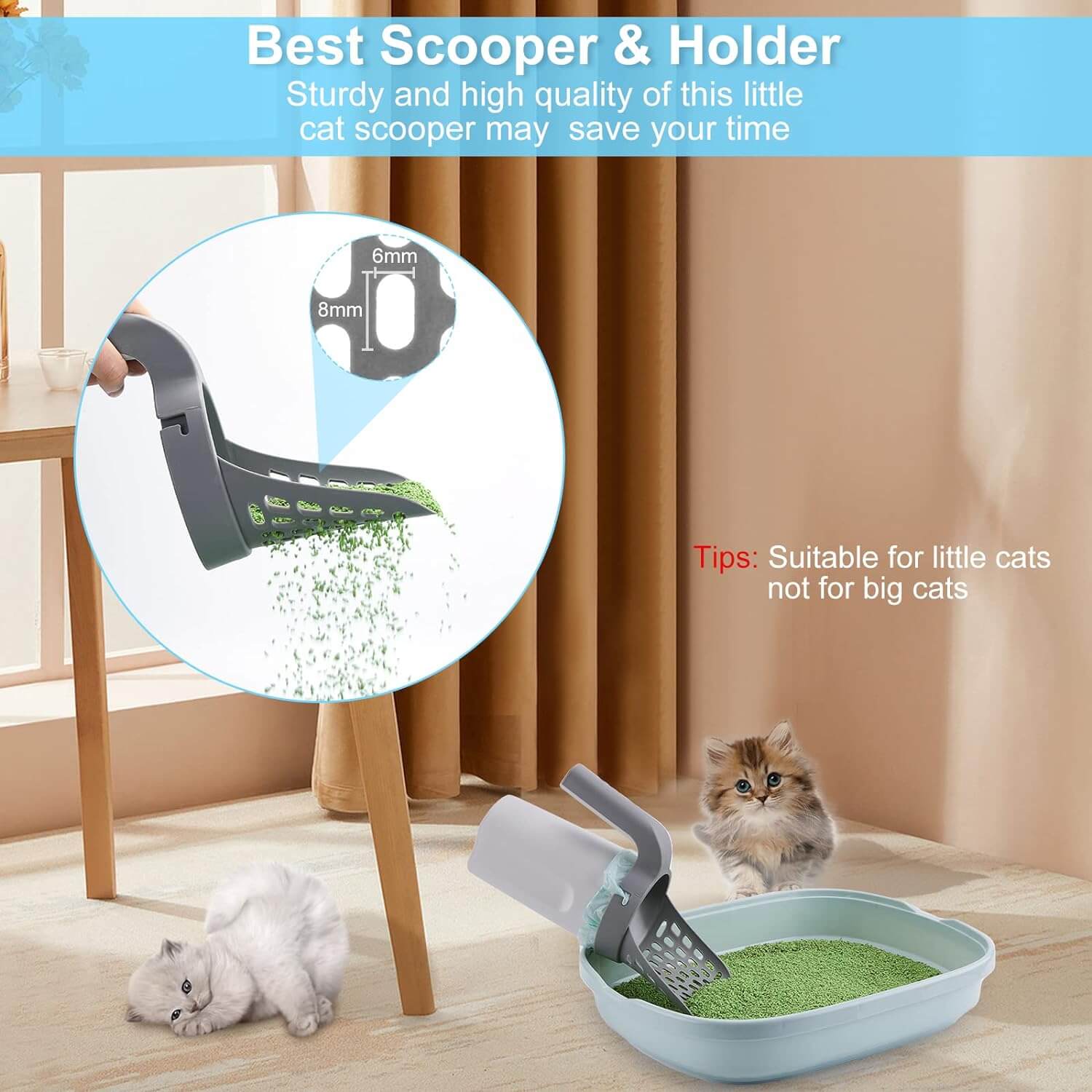 Integrated Portable Cat Litter Shovel with Trash Container
