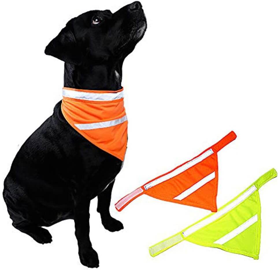 2-Pack Dog Bandanas Reflective Dog Scarf Velcro Bib