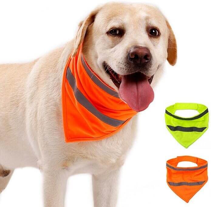 2-Pack Dog Bandanas Reflective Dog Scarf Velcro Bib