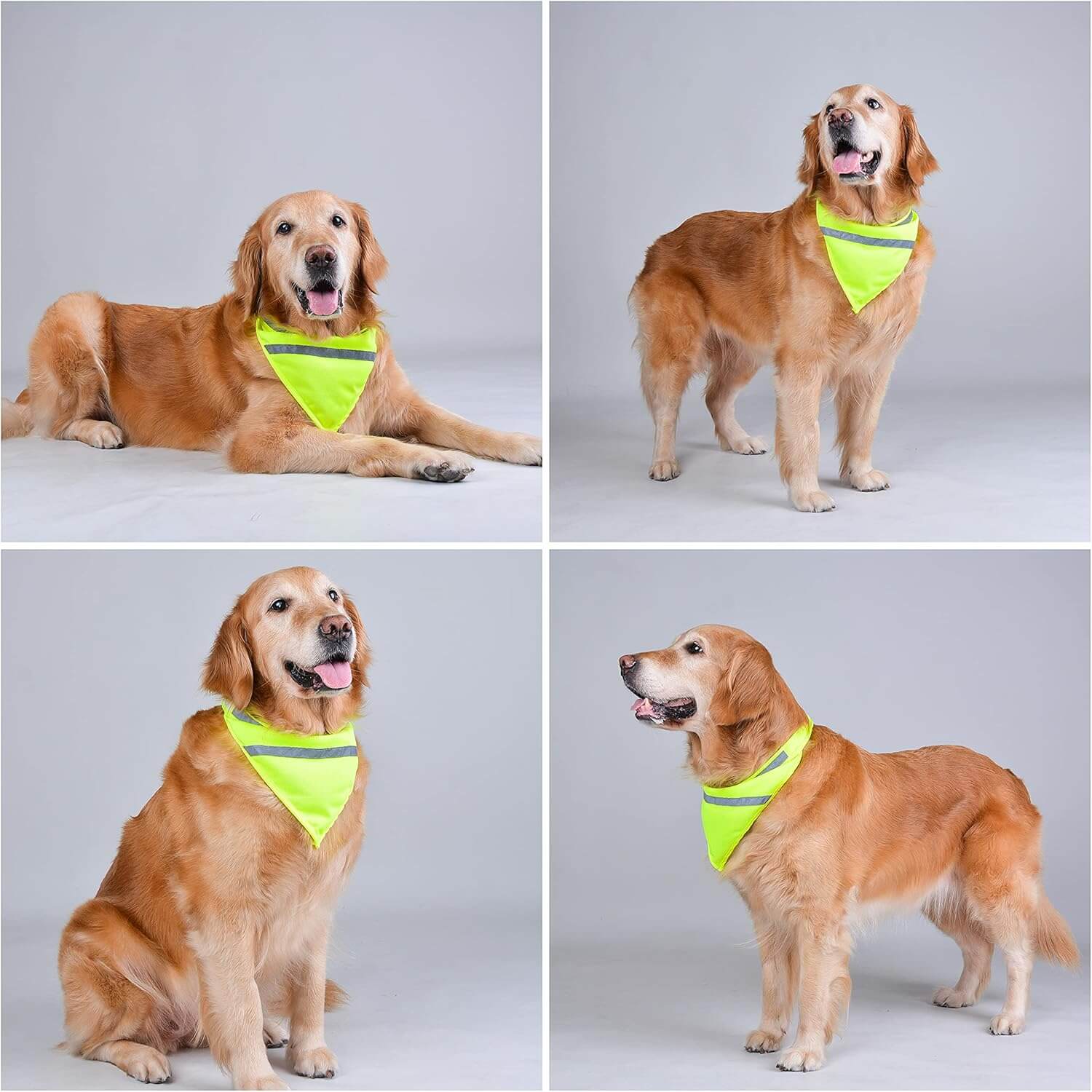2-Pack Dog Bandanas Reflective Dog Scarf Velcro Bib