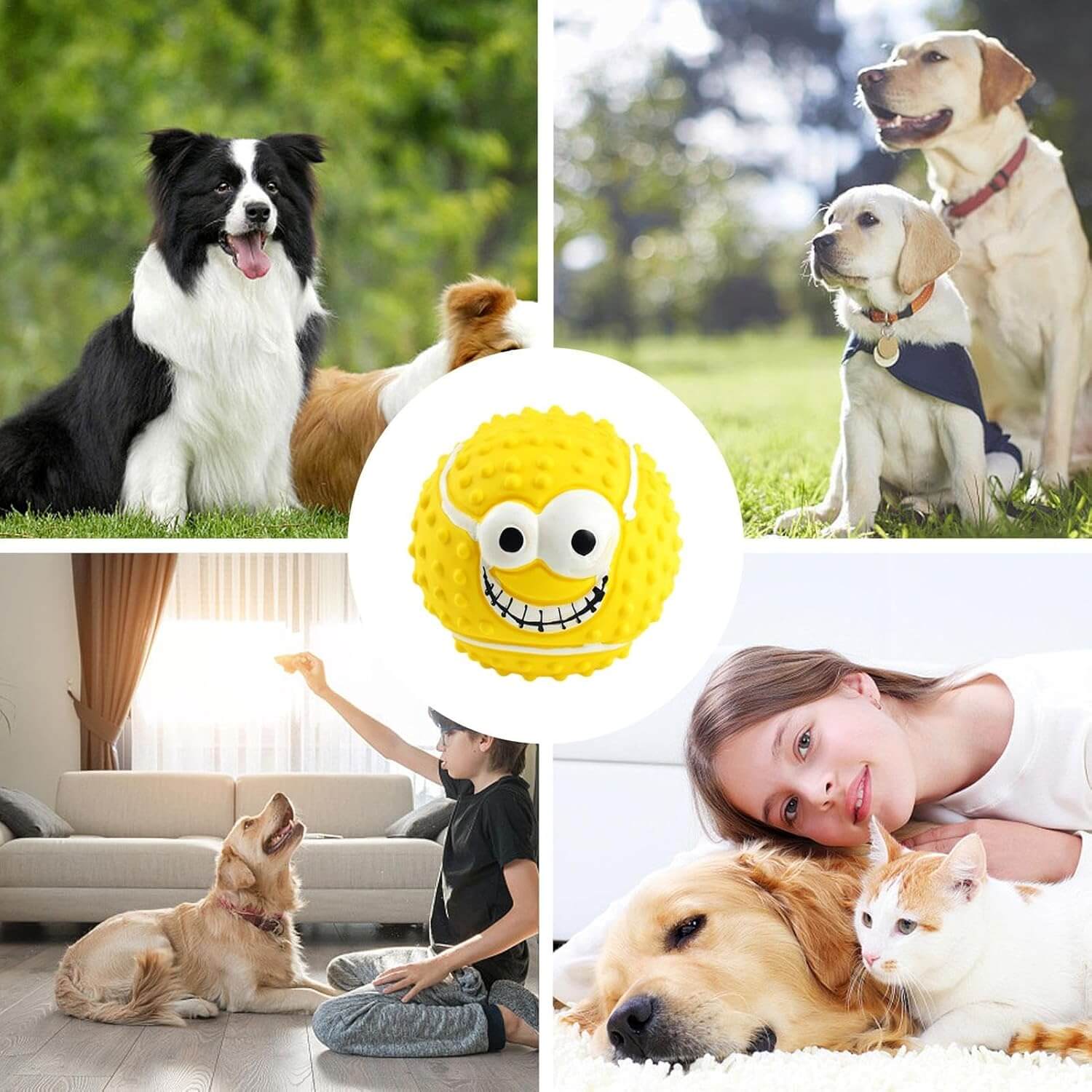 Dog Toys Face Balls Pet Squeaky Chewing Dog balls toys For Small Medium Dogs