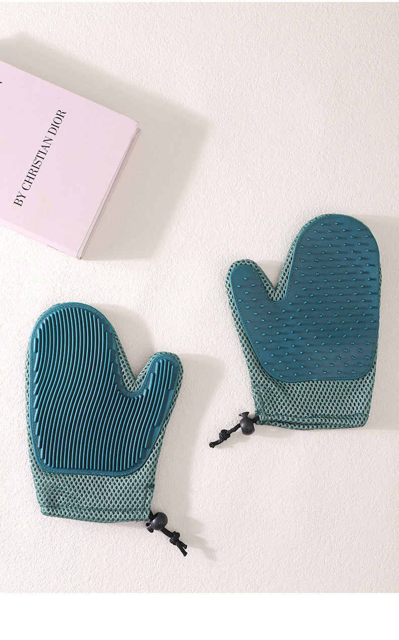 2 in 1 Cat Fur Glove & Pet Hair Remover Glove, Dog Grooming Glove Brush for Shedding