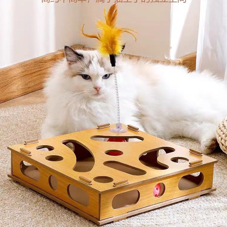 Cat Tray Toys Kitten Turntable Figure Cat Track Ball Toy Interactive Toys for Cats