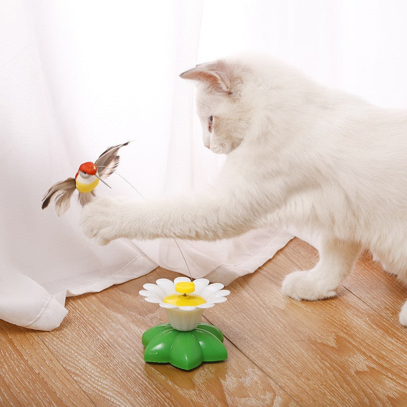Electric Teasing Cat Toy, Interactive Bird Toy for Cats, 360 Degree Rotatable Electric Flying Butterfly Cat Toy
