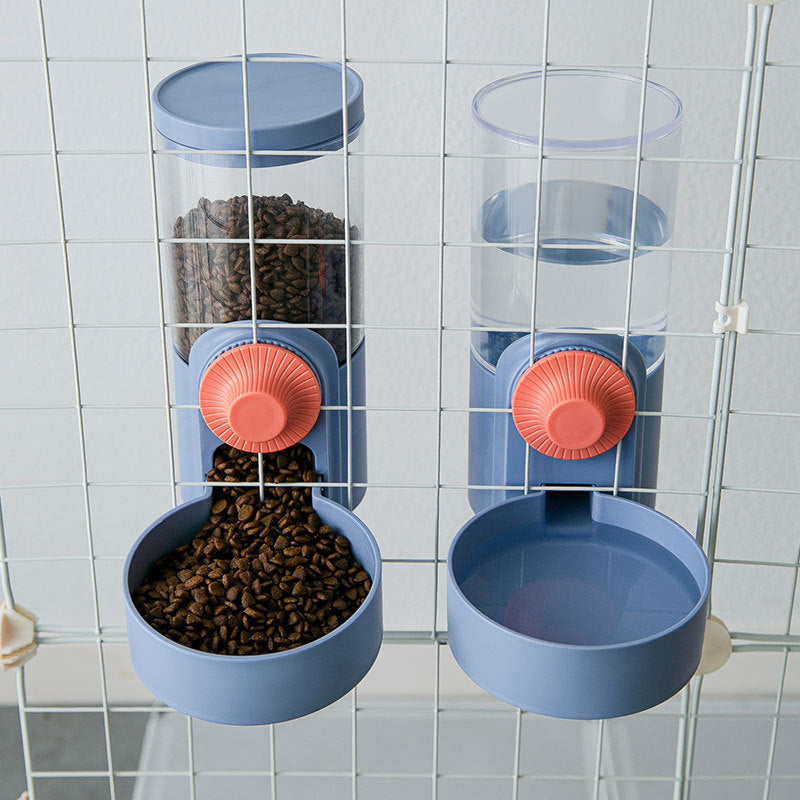 Pet Hanging Automatic Feeders Drinking Bowls Auto Gravity 2 in1 Pet Feeder Water Set