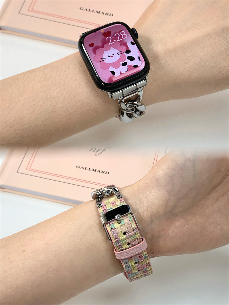 Waffel- und Lederarmbandbänder für die Apple Watch