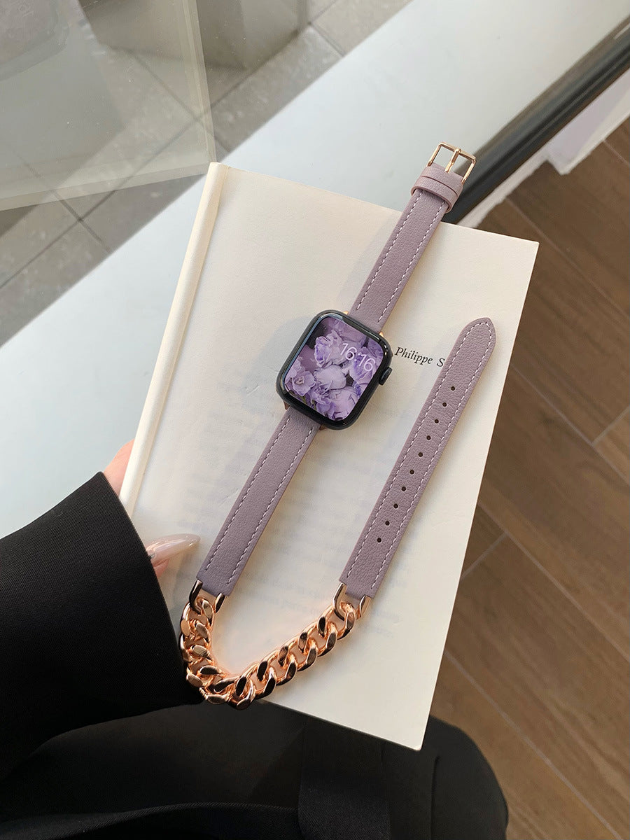 Doppelkreisförmige Leder- und Metallarmbänder für die Apple Watch