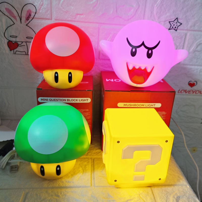 LED Frage Nachtlicht Block Ziegel Desktop Tischlampe Nachttischlampe
