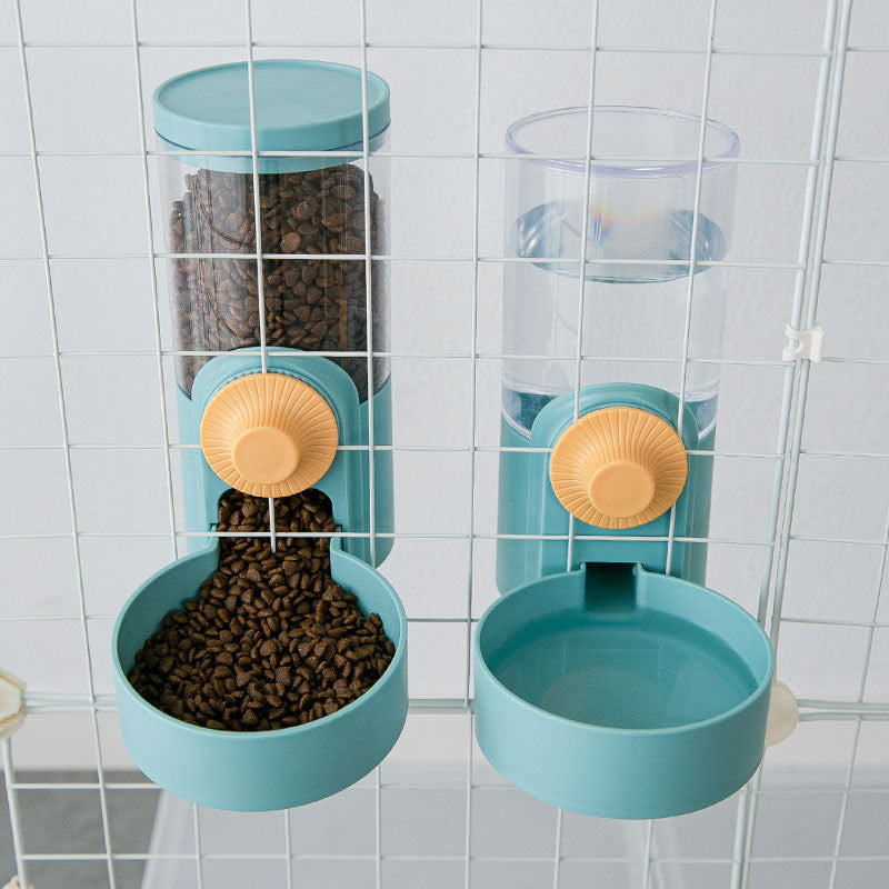 Pet Hanging Automatic Feeders Drinking Bowls Auto Gravity 2 in1 Pet Feeder Water Set