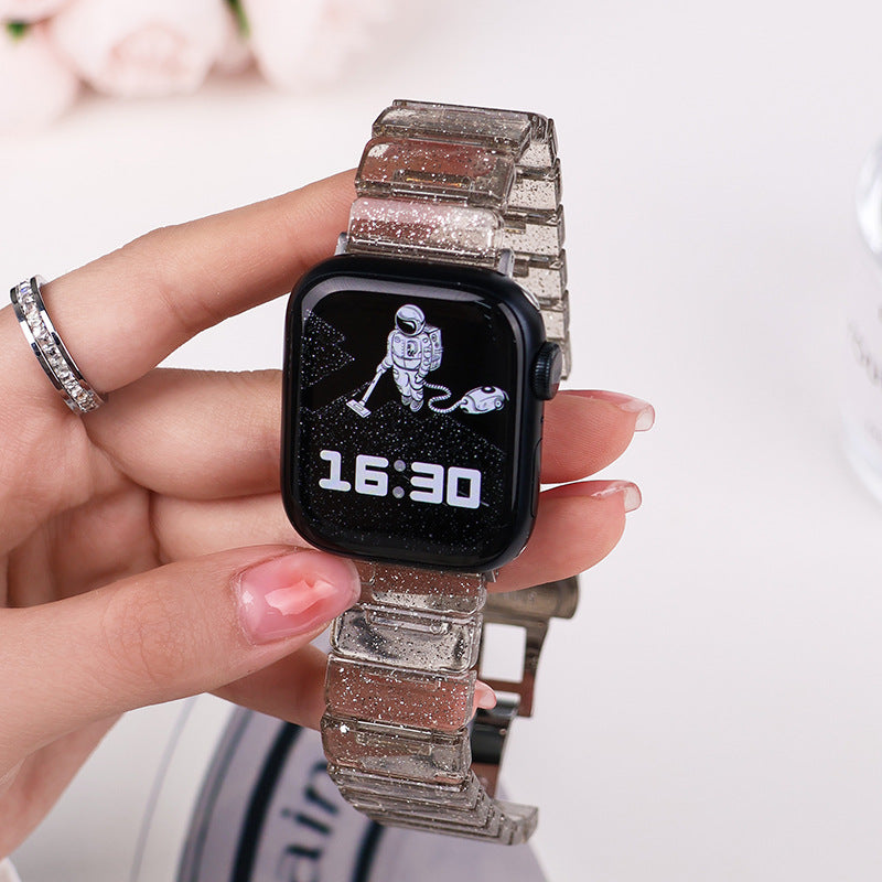 Glitzerarmband mit Schmetterlingsschnalle für die Apple Watch