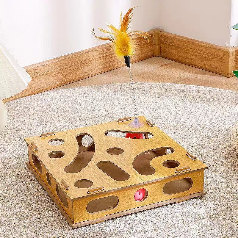 Cat Tray Toys Kitten Turntable Figure Cat Track Ball Toy Interactive Toys for Cats