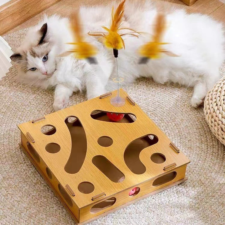 Cat Tray Toys Kitten Turntable Figure Cat Track Ball Toy Interactive Toys for Cats