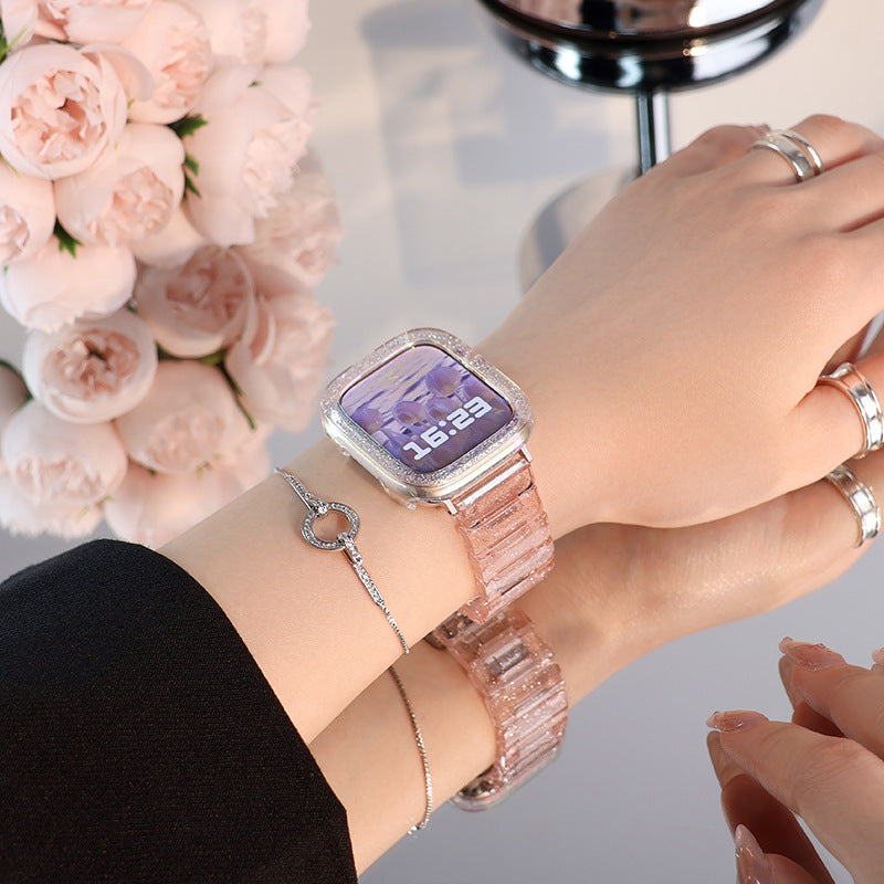 Glitzerarmband mit Schmetterlingsschnalle für die Apple Watch