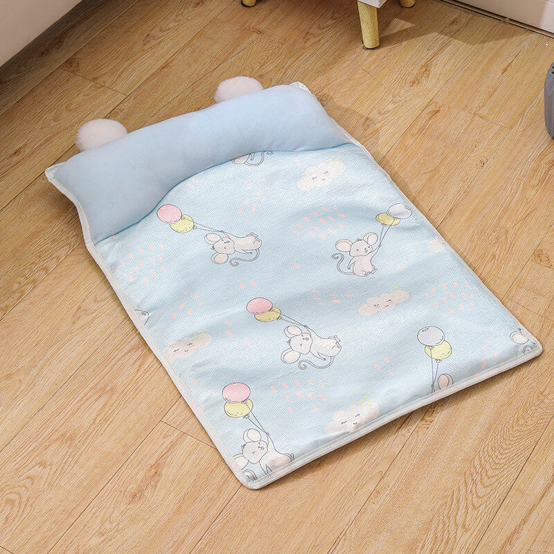 Pet Cooling Bed, Pet Cooling Mat with Pillow