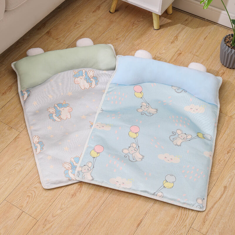 Pet Cooling Bed, Pet Cooling Mat with Pillow