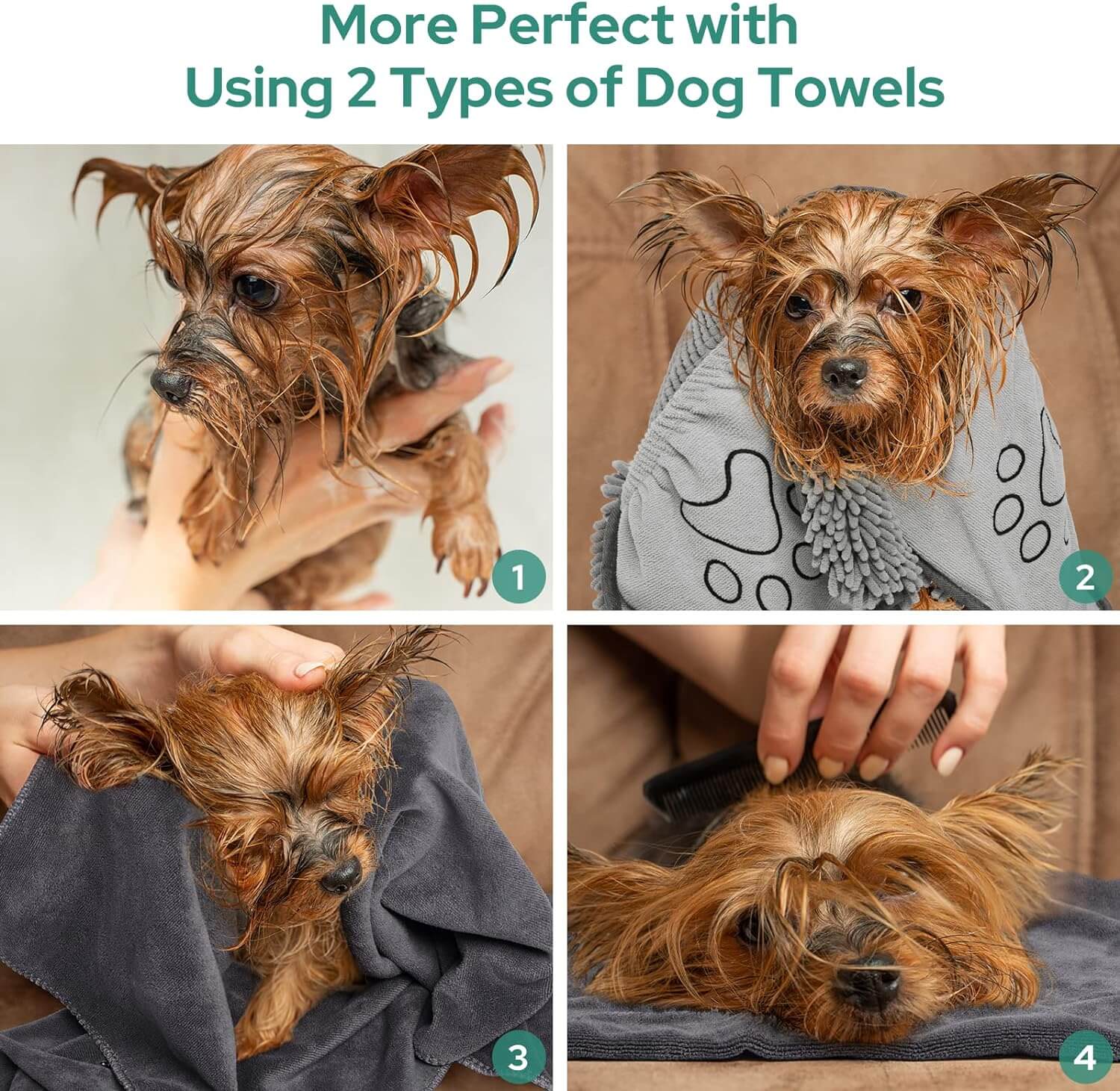 Dog Towels For Drying Pets Dog Cat Bathing Supplies Machine Washable