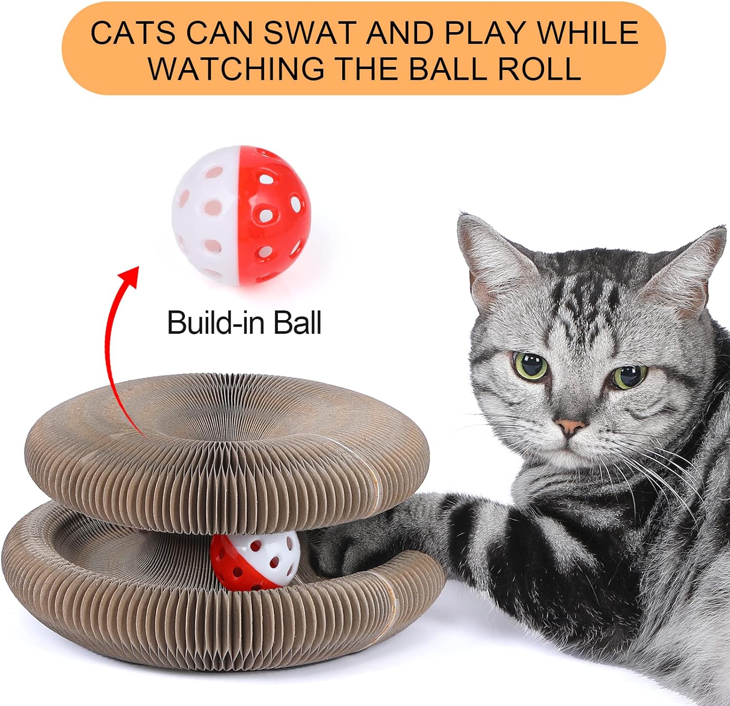 Magic Organ Cat Scratcher Board Cat Interactive Ball Kitten Toys