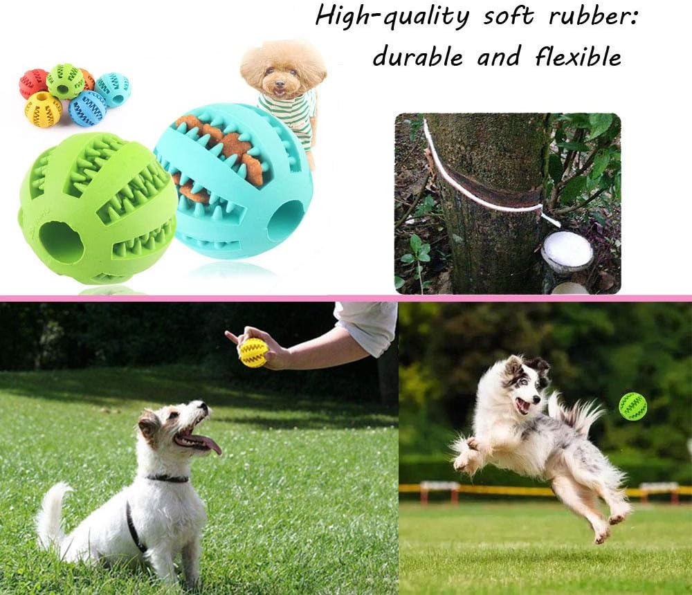 2 Pack Dog Toy Ball, Pet Feeder Chew Teething Toys Balls for Dog and Puppy Cat